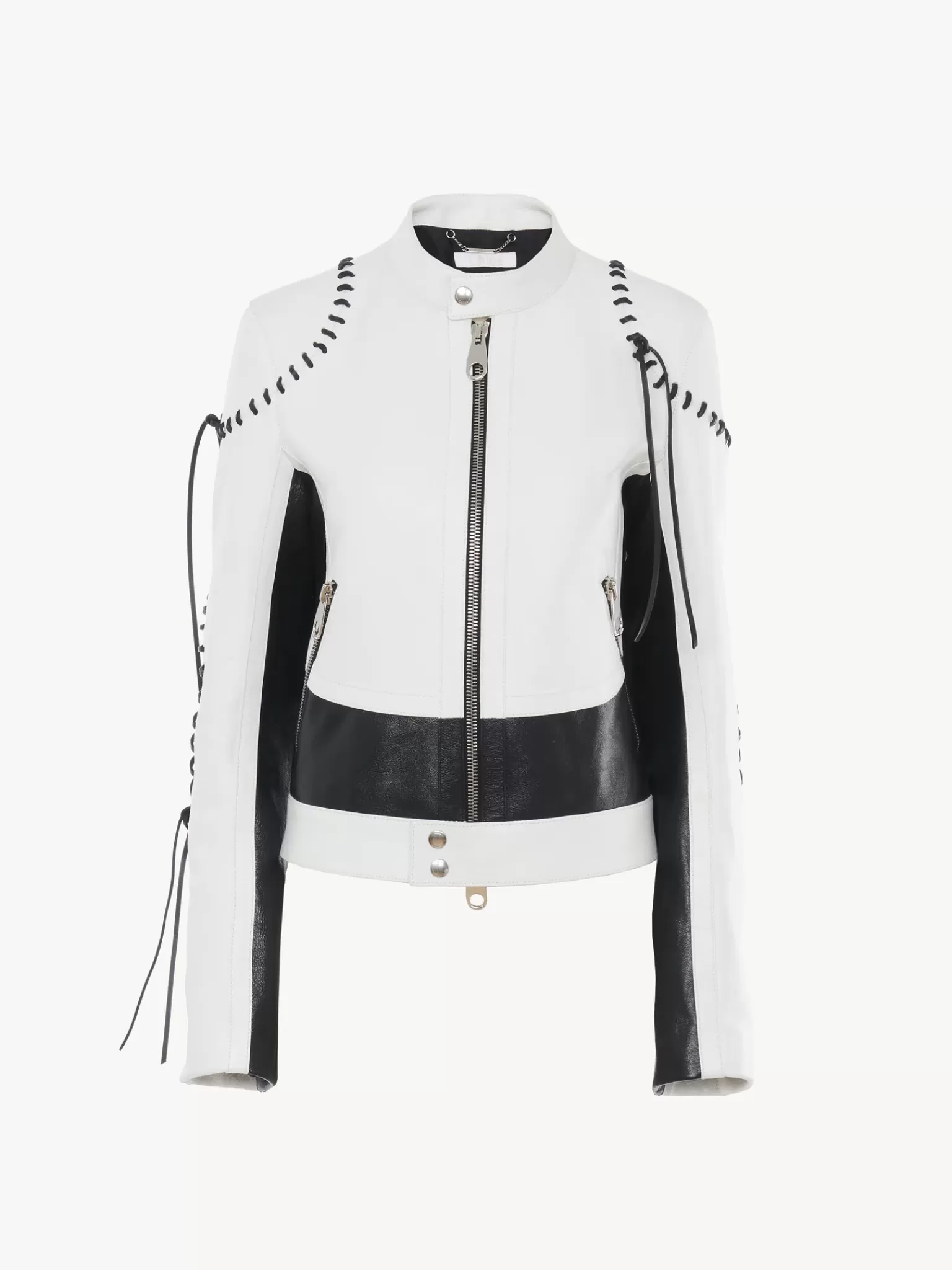 Femme Chloé Veste Biker Courte A Lacets